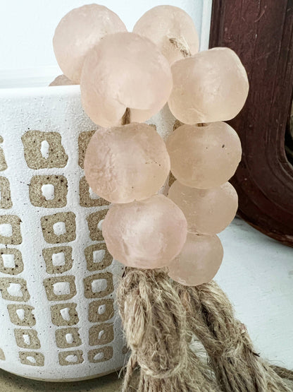 Glass Garland Blush Pink Sea Glass Coastal Home