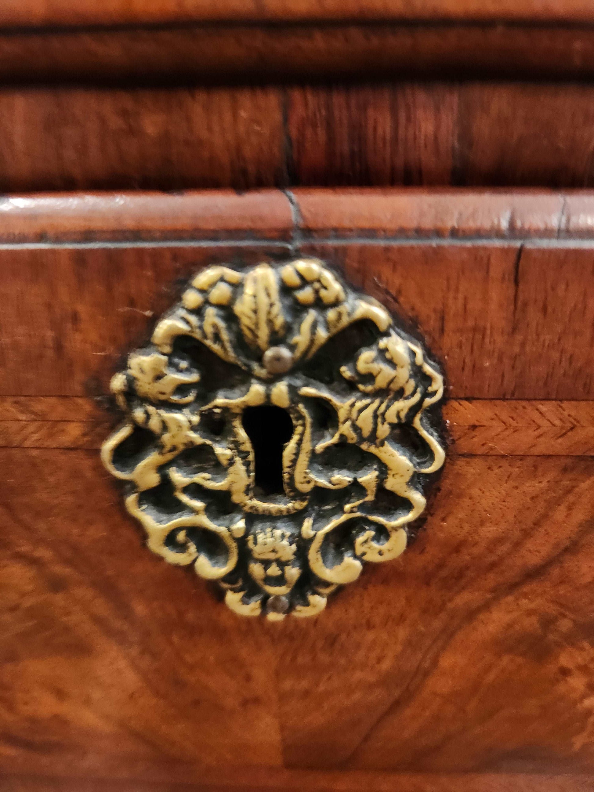 Antique Inlaid banded veneered chest of drawers