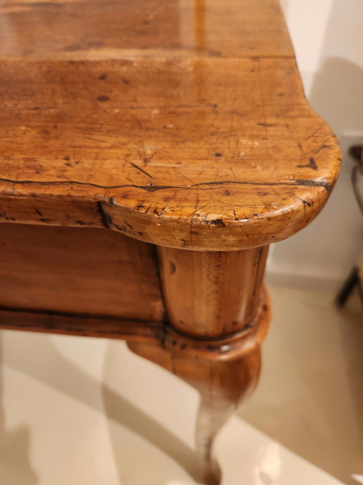 Antique French Fruitwood Cabriole Table