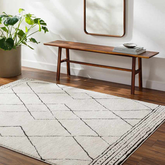 Josue Modern Ivory/Black Area Rug Mark & Day