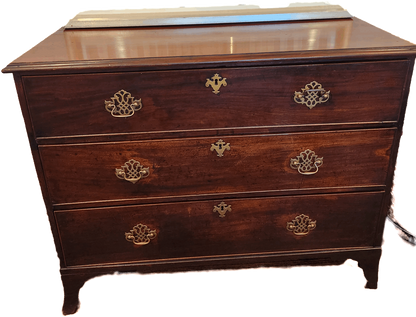 Antique Mahogany Drop Front Secretaire Chest of drawers with brass hardware