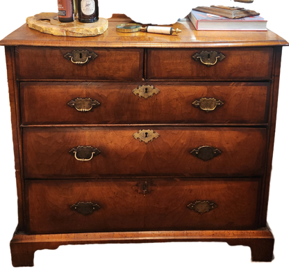 William and Mary walnut chest of drawers. 18th C