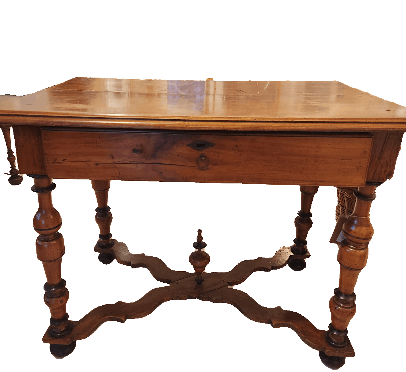 Antique Fruitwood Single Drawer Table a ecrire