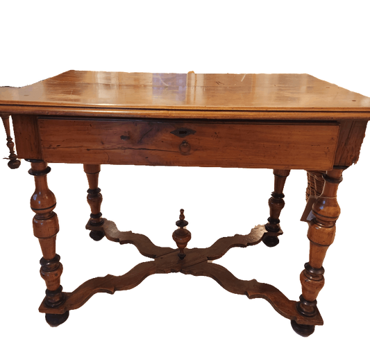 Antique Fruitwood Single Drawer Table a ecrire