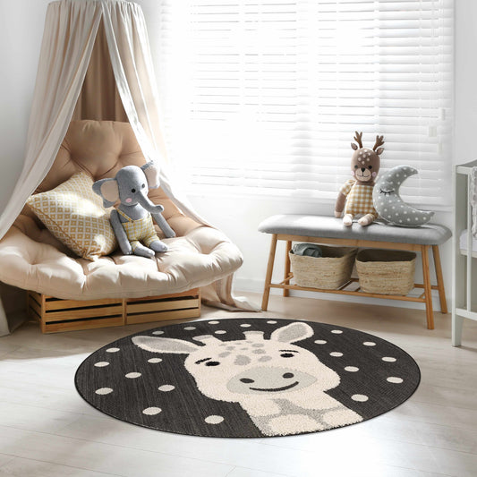 Kids Giraffe Animal Print Nursery Area Rug - Clearance