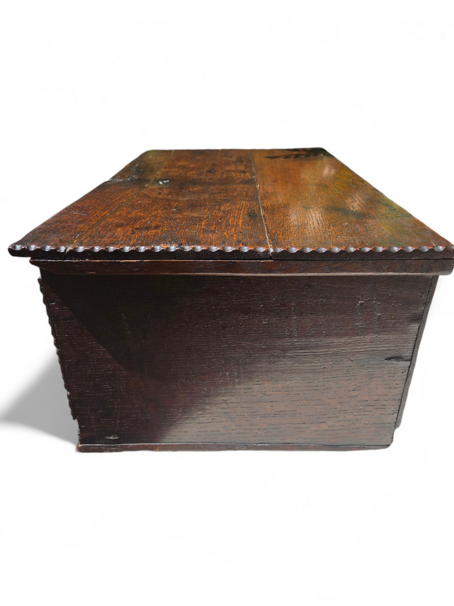 Antique English oak document box 19th C.