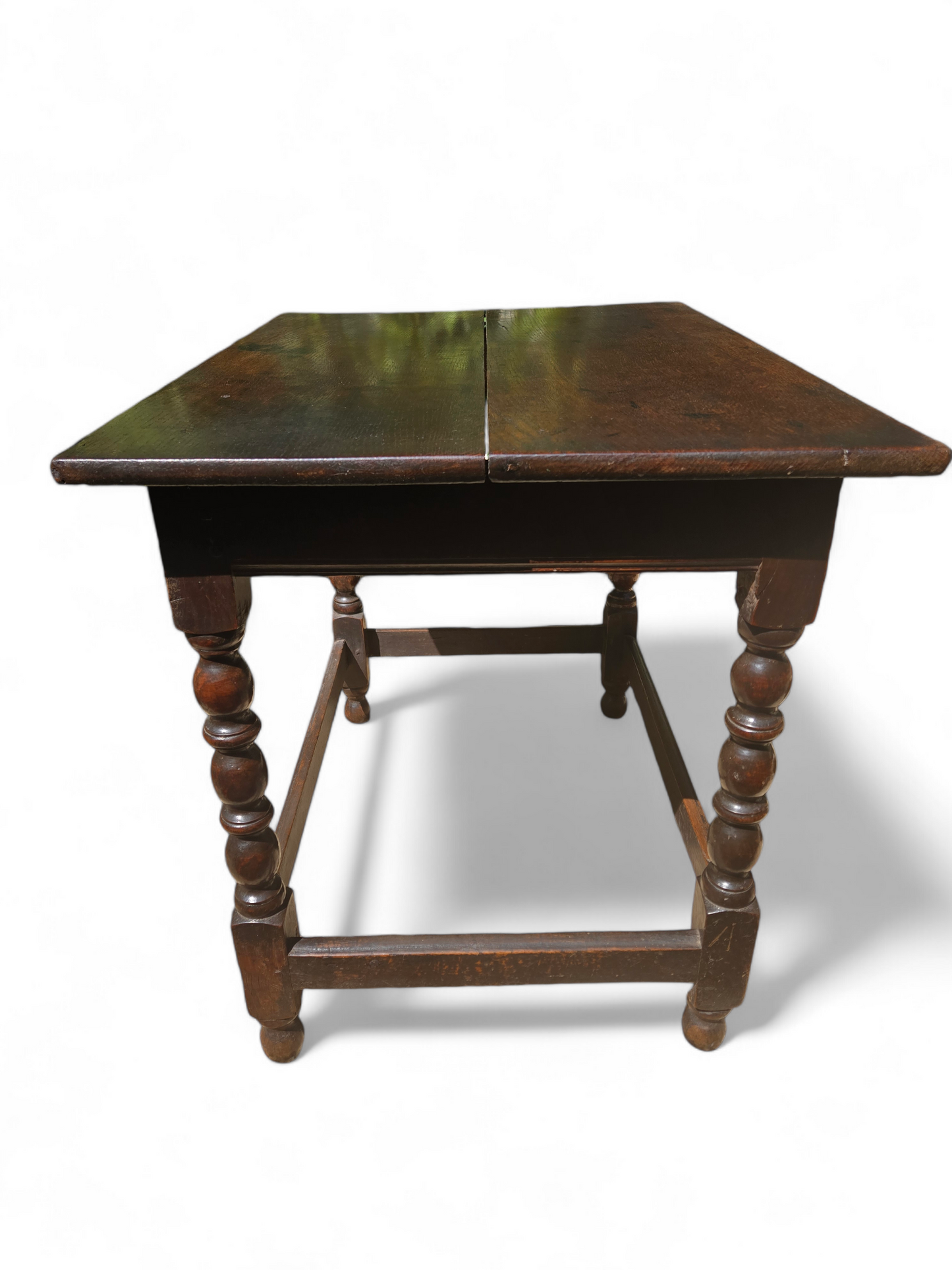 Antique Dark oak turned leg table