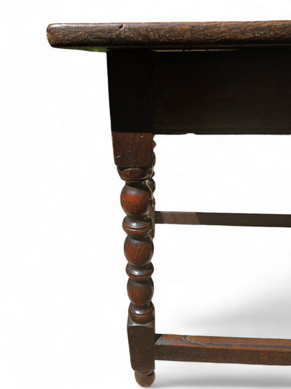 Antique Dark oak turned leg table