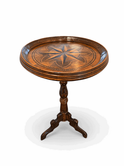 Antique star inlaid walnut pedestal table Home Crush