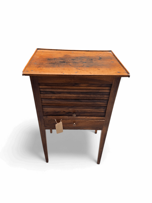 Antique fruitwood tambour front side table HOME CRUSH