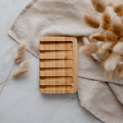 Bamboo Waterfall Self-Draining Soap Dish | Eco Friendly