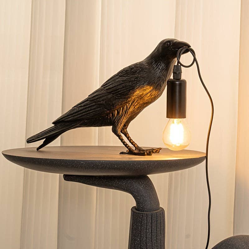 Gothic Crow Lamp - LED Table Accent - Halloween