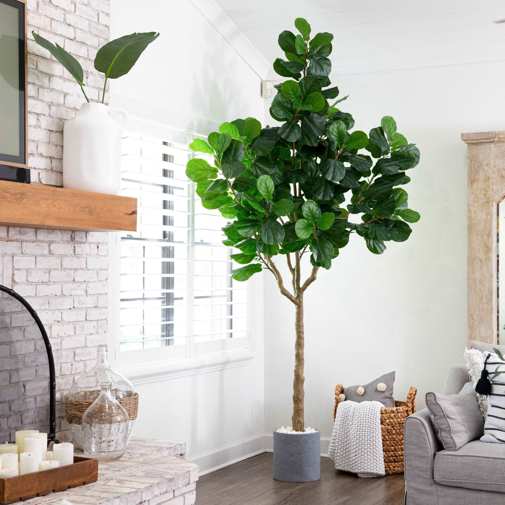 10’ Artificial Fiddle Leaf Fig Tree Nearly Natural