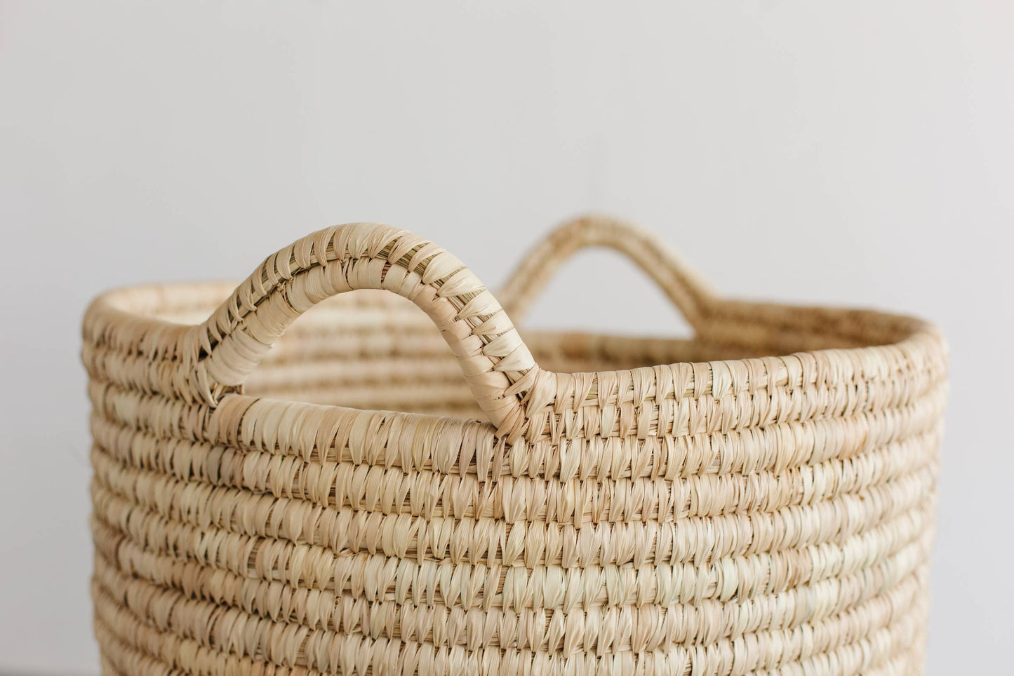 Round Laundry Basket, palm leaf - jumbo