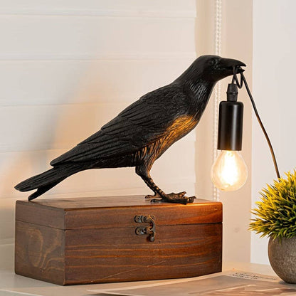 Gothic Crow Lamp - LED Table Accent - Halloween