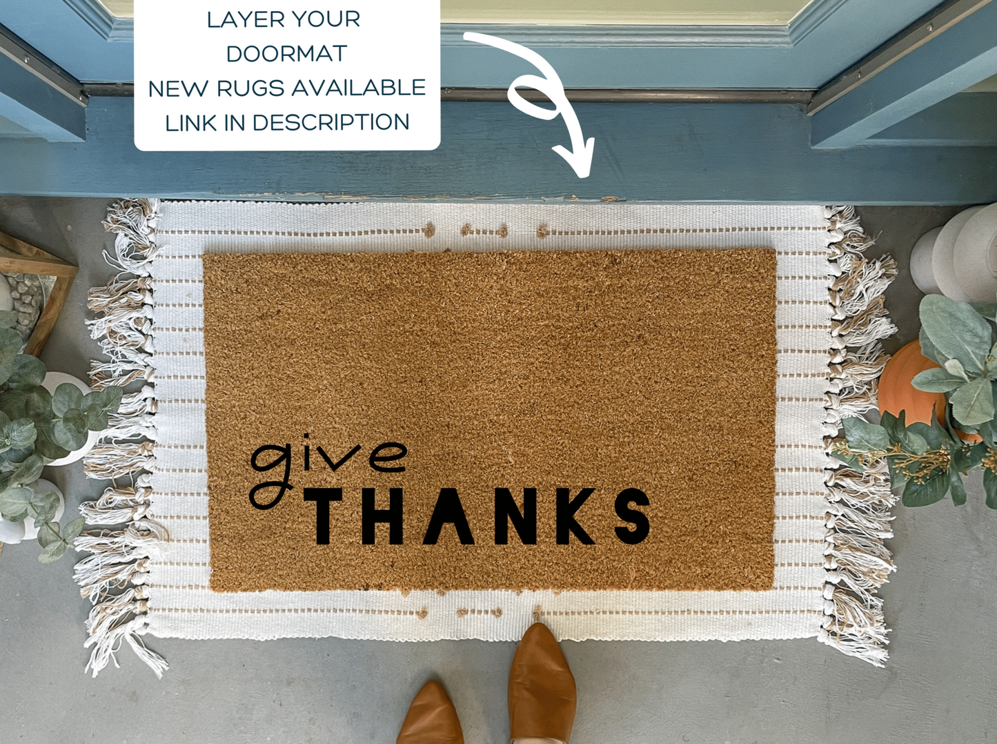 Fall Front Door Mat, Give Thanks