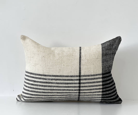 Lennox Black and Cream Pillow Cover