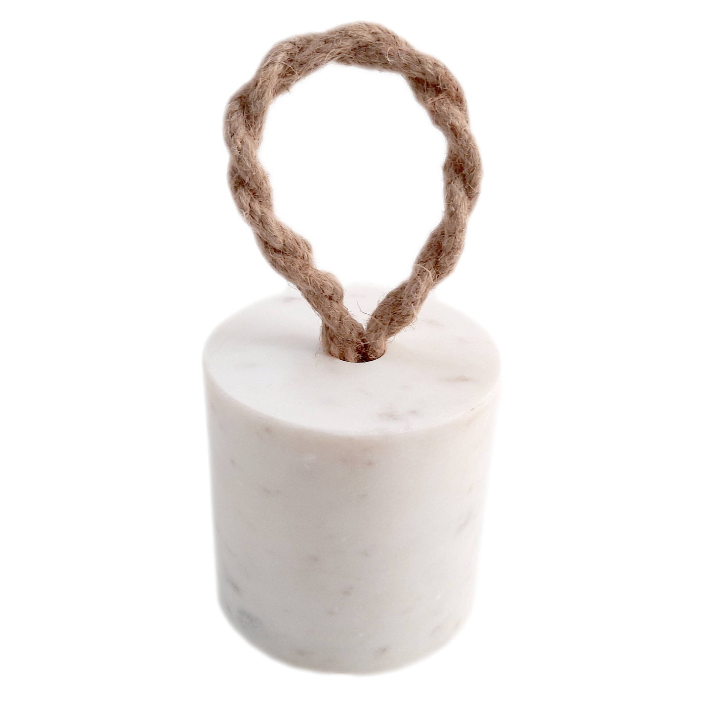 White Marble Door Stopper w/ Jute: MARBLE / White BIDKhome