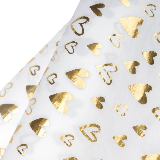 Loving Heart Gold Tissue Paper 20" x 30" - 24 sheets Wrapaholic Gifts & Packing Company