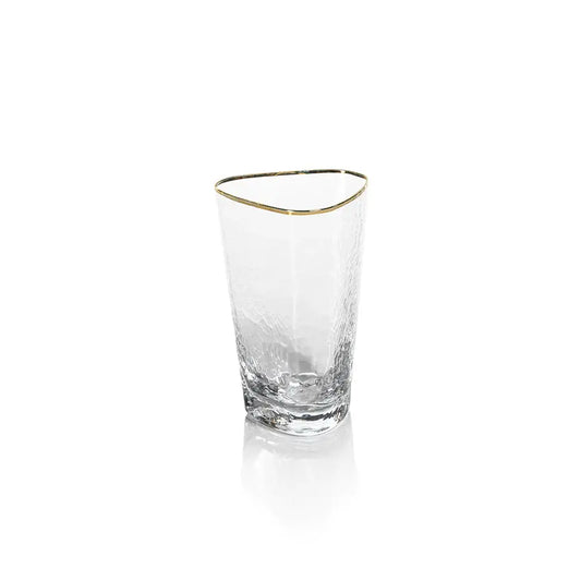 Aperitivo Triangular High Ball- Clear with Gold Rim Home Crush