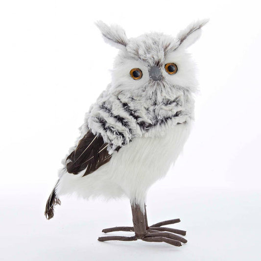 10"GRAY/WHITE OWL ORNAMENT